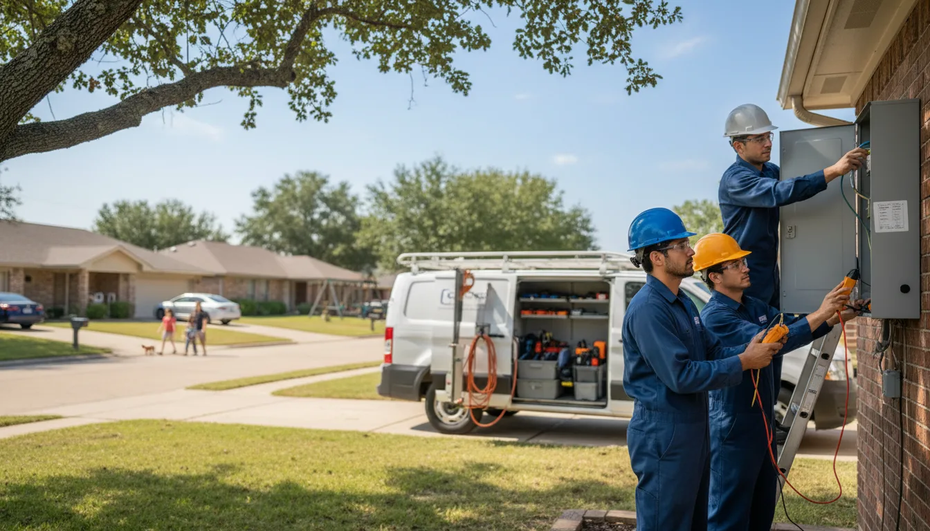 Licensed emergency electrician performing electrical repairs
